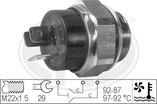 ERA 330207 - Термовыключатель, вентилятор радиатора / кондиционера autospares.lv