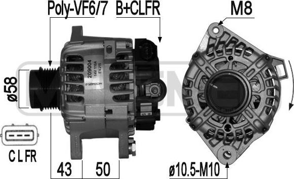 ERA 209004 - Генератор autospares.lv