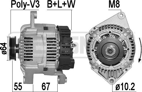 ERA 210166R - Генератор autospares.lv