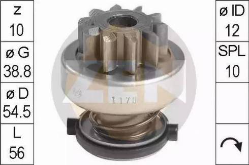 ERA 225544 - Ведущая шестерня, бендикс, стартер autospares.lv