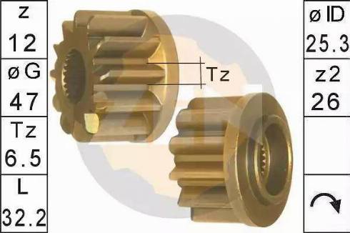 ERA 225608 - Ведущая шестерня, бендикс, стартер autospares.lv