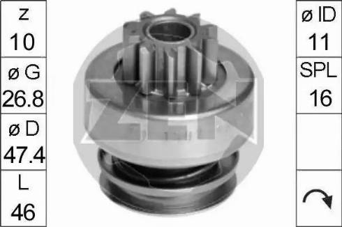 ERA 225671 - Ведущая шестерня, бендикс, стартер autospares.lv