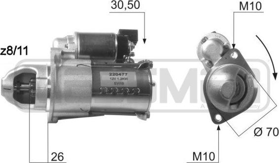 ERA 220477 - Стартер autospares.lv