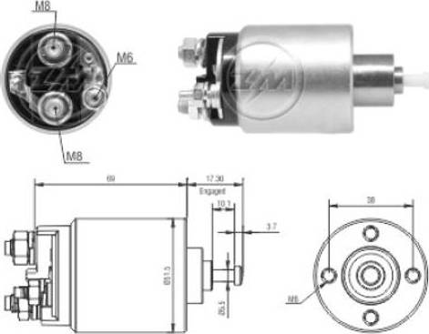 ERA 227942 - Тяговое реле, соленоид, стартер autospares.lv