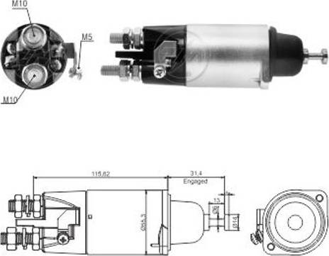 ERA 227972 - Тяговое реле, соленоид, стартер autospares.lv