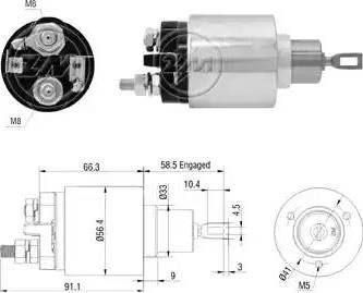 ERA 227495 - Тяговое реле, соленоид, стартер autospares.lv