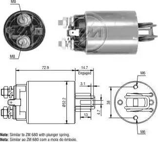 ERA 227504 - Тяговое реле, соленоид, стартер autospares.lv