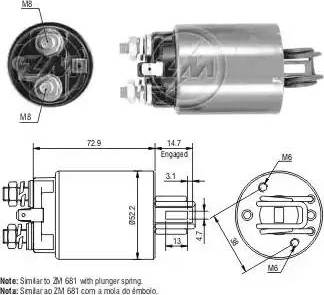 ERA 227505 - Тяговое реле, соленоид, стартер autospares.lv