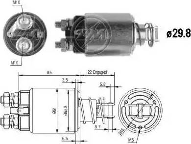 ERA 227611 - Тяговое реле, соленоид, стартер autospares.lv