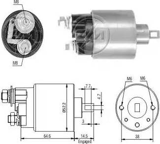 ERA 227689 - Тяговое реле, соленоид, стартер autospares.lv