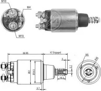 ERA 227622 - Тяговое реле, соленоид, стартер autospares.lv