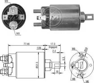 ERA 227095 - Тяговое реле, соленоид, стартер autospares.lv