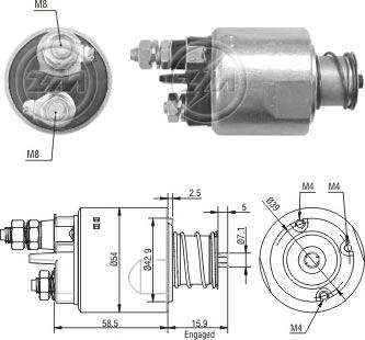 ERA 227059 - Тяговое реле, соленоид, стартер autospares.lv