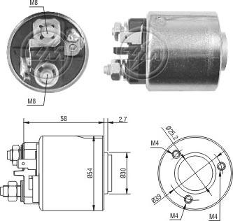 ERA 227056 - Тяговое реле, соленоид, стартер autospares.lv