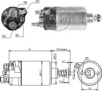 ERA 227351 - Тяговое реле, соленоид, стартер autospares.lv