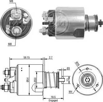 ERA 227229 - Тяговое реле, соленоид, стартер autospares.lv