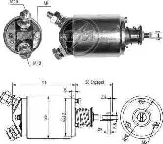 ERA 227713 - Тяговое реле, соленоид, стартер autospares.lv