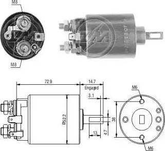 ERA 227773 - Тяговое реле, соленоид, стартер autospares.lv