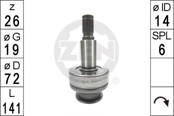 ERA ZEN1808 - Ведущая шестерня, бендикс, стартер autospares.lv