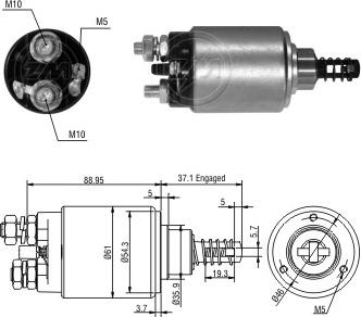 ERA ZM9636 - Тяговое реле, соленоид, стартер autospares.lv