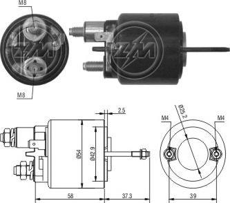 ERA ZM493 - Тяговое реле, соленоид, стартер autospares.lv