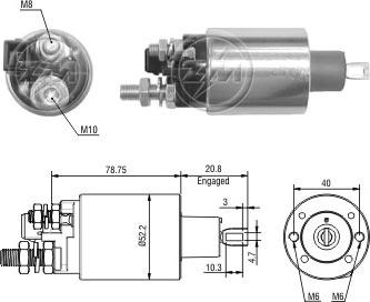 ERA ZM483 - Тяговое реле, соленоид, стартер autospares.lv