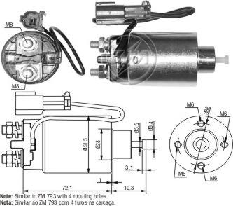 ERA ZM4793 - Тяговое реле, соленоид, стартер autospares.lv