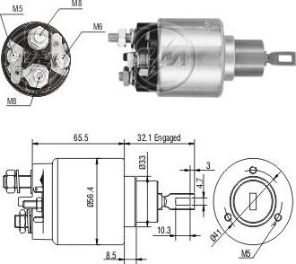 ERA ZM475 - Тяговое реле, соленоид, стартер autospares.lv