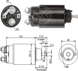 ERA ZM4760 - Тяговое реле, соленоид, стартер autospares.lv