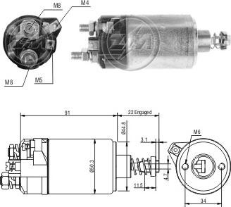 ERA ZM472 - Тяговое реле, соленоид, стартер autospares.lv