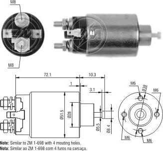 ERA ZM5698 - Тяговое реле, соленоид, стартер autospares.lv