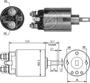 ERA ZM584 - Тяговое реле, соленоид, стартер autospares.lv