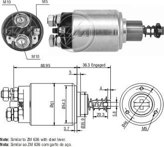 ERA ZM536 - Тяговое реле, соленоид, стартер autospares.lv