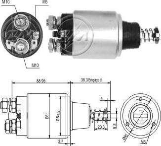 ERA ZM537 - Тяговое реле, соленоид, стартер autospares.lv