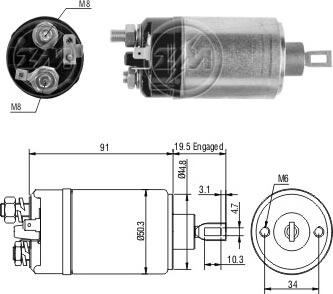 ERA ZM521 - Тяговое реле, соленоид, стартер autospares.lv