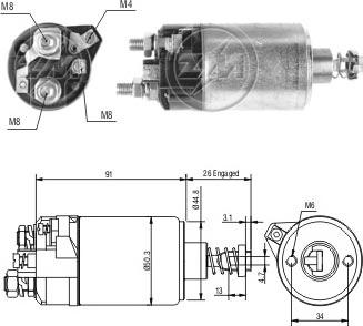 ERA ZM528 - Тяговое реле, соленоид, стартер autospares.lv