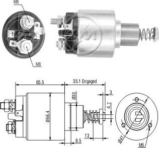 ERA ZM576 - Тяговое реле, соленоид, стартер autospares.lv