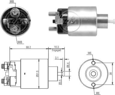 ERA ZM6995 - Тяговое реле, соленоид, стартер autospares.lv