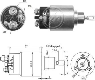 ERA ZM6973 - Тяговое реле, соленоид, стартер autospares.lv