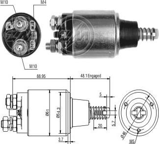 ERA ZM648 - Тяговое реле, соленоид, стартер autospares.lv