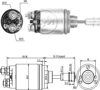 ERA ZM643 - Тяговое реле, соленоид, стартер autospares.lv