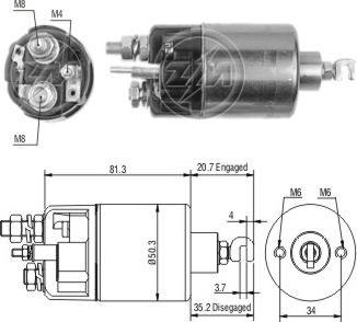 ERA ZM664 - Тяговое реле, соленоид, стартер autospares.lv