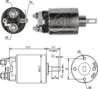 ERA ZM684 - Тяговое реле, соленоид, стартер autospares.lv