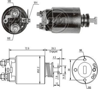 ERA ZM688 - Тяговое реле, соленоид, стартер autospares.lv