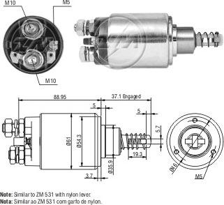 ERA ZM631 - Тяговое реле, соленоид, стартер autospares.lv