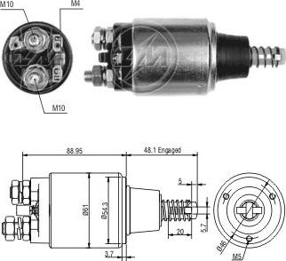 ERA ZM638 - Тяговое реле, соленоид, стартер autospares.lv