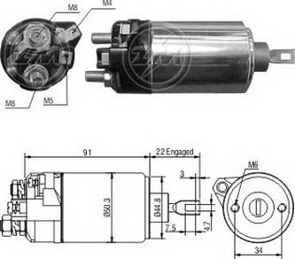 ERA ZM625 - Тяговое реле, соленоид, стартер autospares.lv