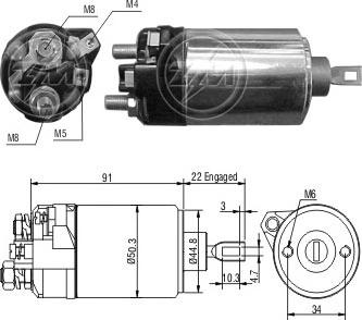 ERA ZM628 - Тяговое реле, соленоид, стартер autospares.lv