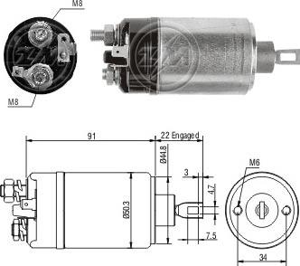 ERA ZM622 - Тяговое реле, соленоид, стартер autospares.lv