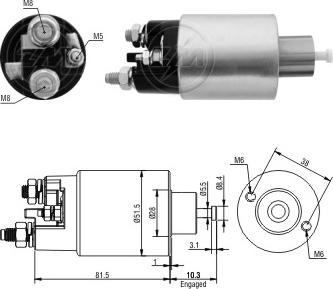 ERA ZM1993 - Тяговое реле, соленоид, стартер autospares.lv